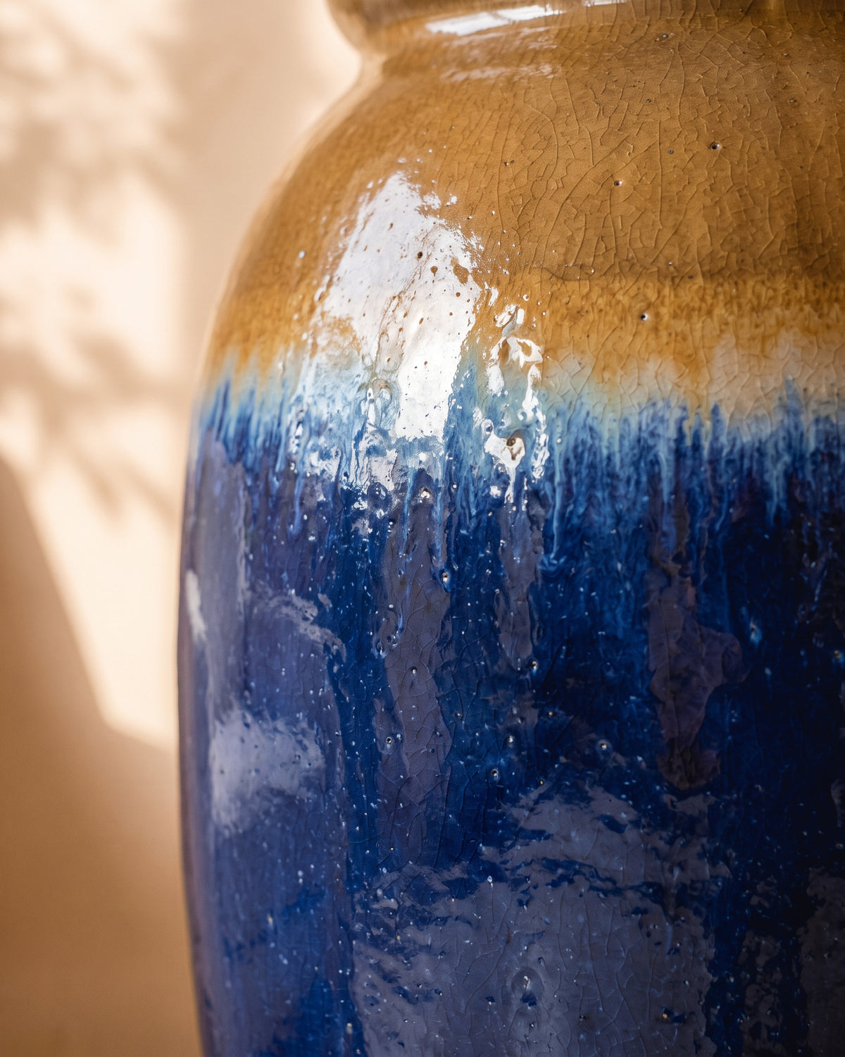 Azure Glow Jar, close-up of the glaze texture