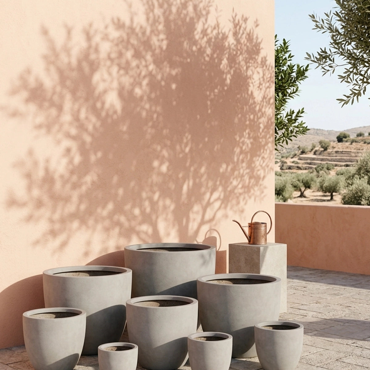 Smooth Modern Fiberclay Pots