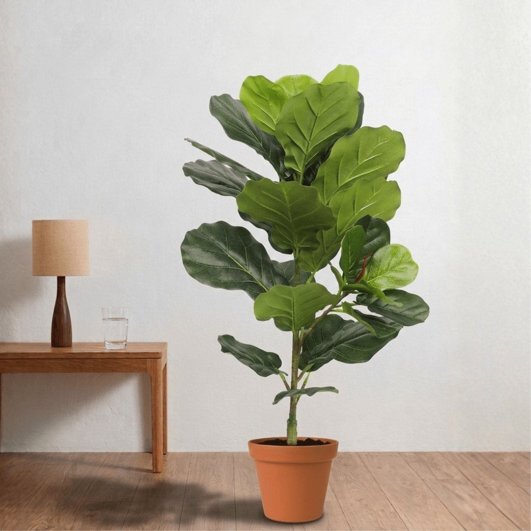 Artificial Fiddle Leaf Fig Tree 1T 28 leaves 100cm ht - Bostan