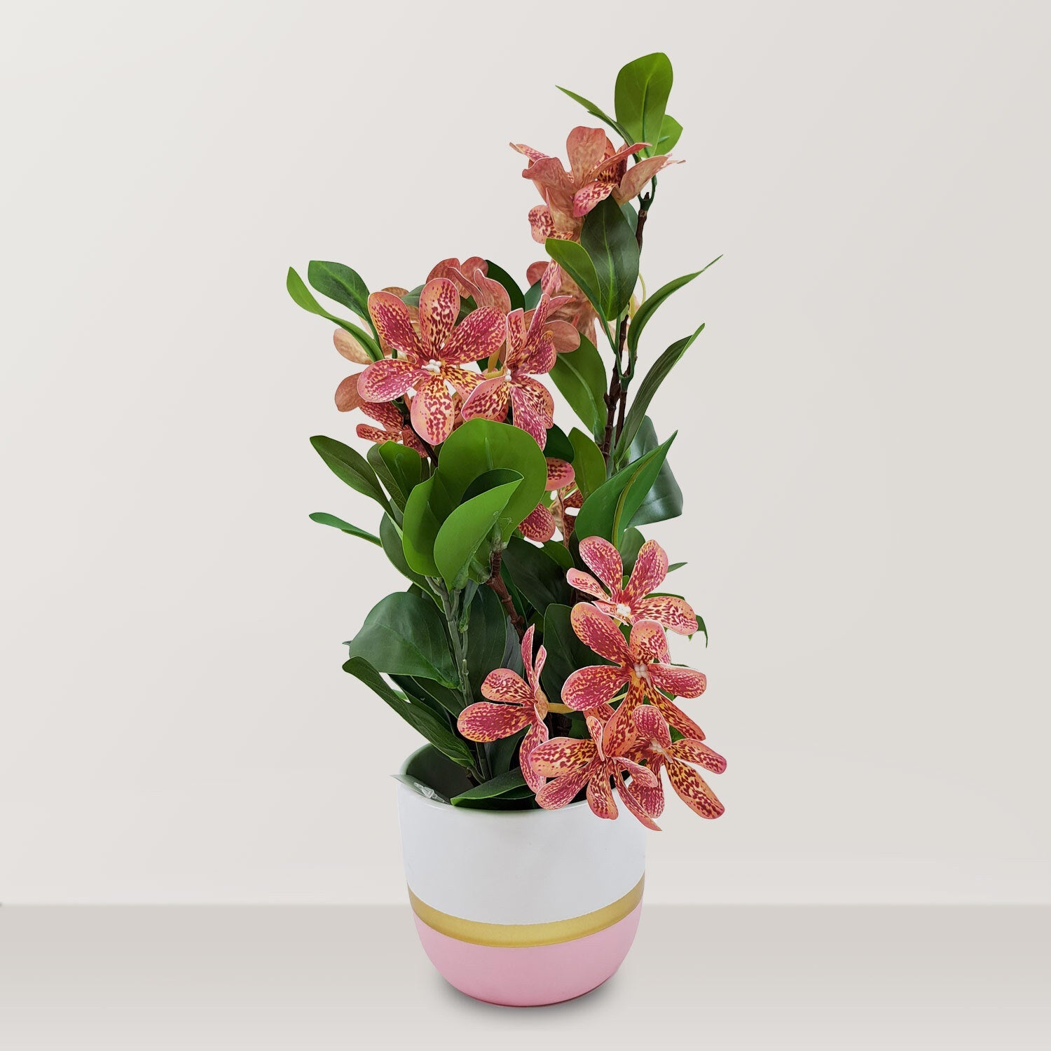 Artifiical Flower plant with Ceramic Pot - Bostan Al Jazeera