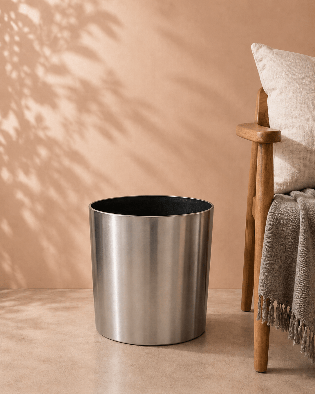Stainless Steel Planter Pot (With Coaster Base) - Bostan
