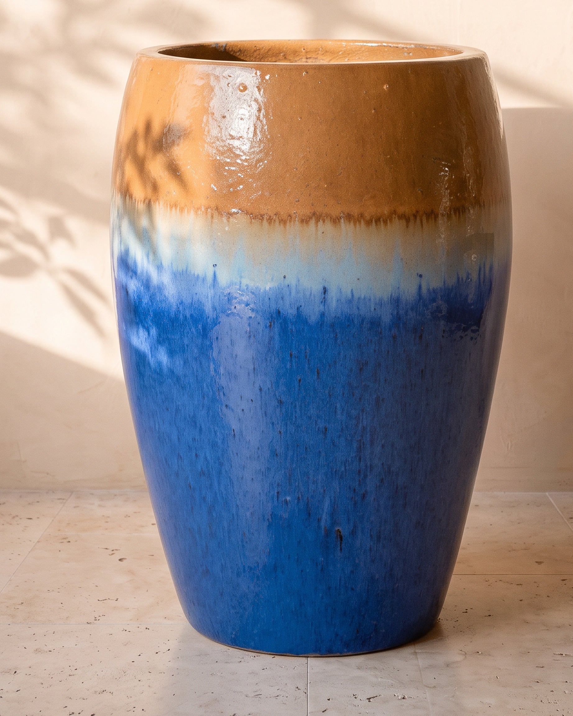 Ombre Glazed Jar, largest size, close-up of the full jar