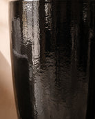 Black Night Tall Glossy Pot, close-up of the glaze texture