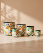 Nova Tropical Printed Metal Pot, all sizes shown together
