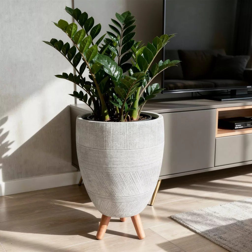 Fiber Clay Pot | White - Bostan Al Jazeera