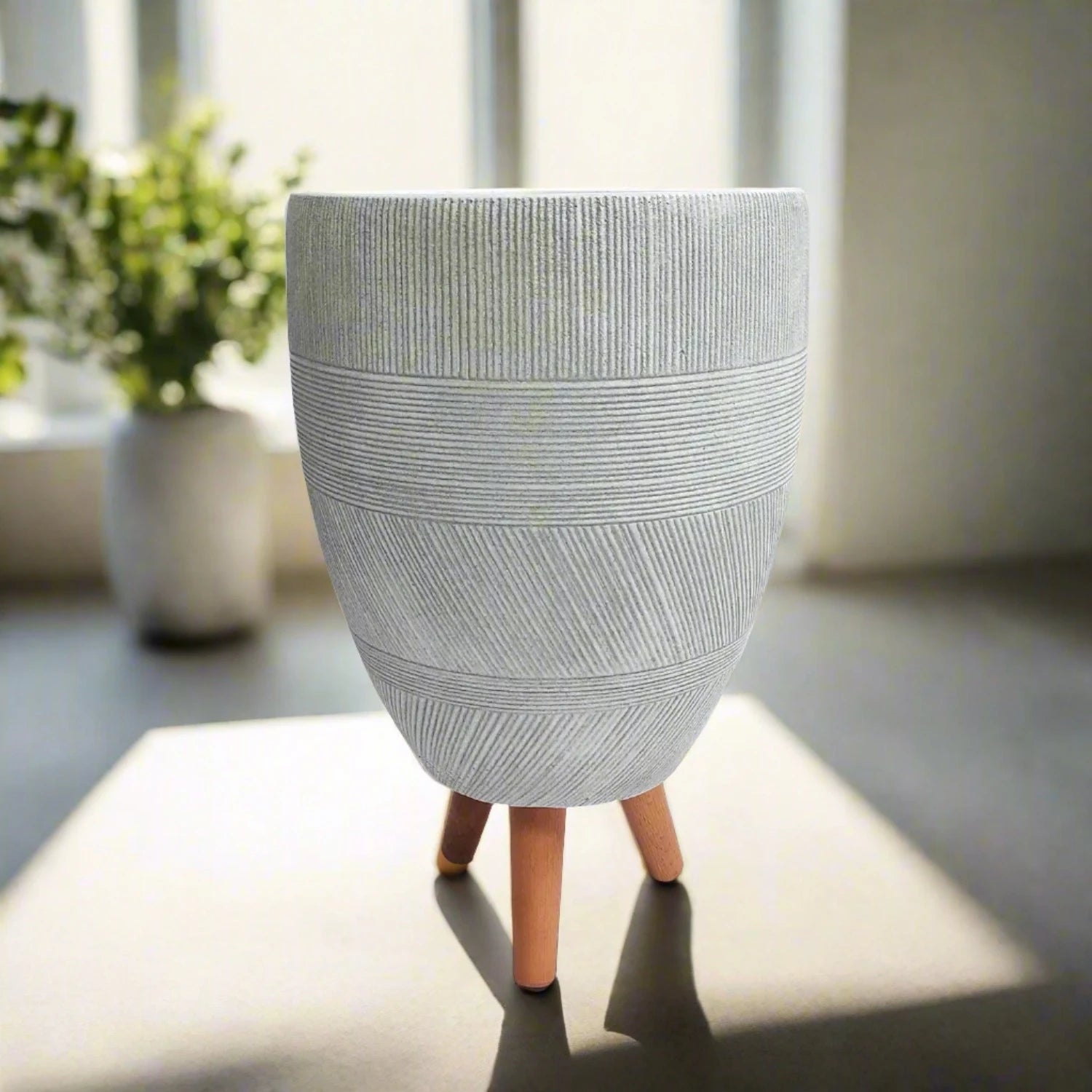 Fiber Clay Pot | White - Bostan Al Jazeera