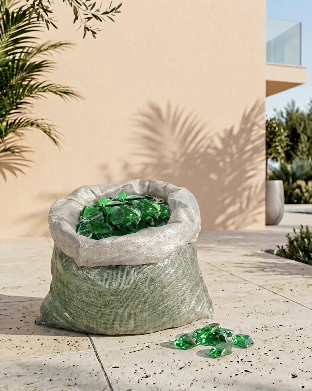 Glass Mulch 3 - 5cm size,10kg Bag - Bostan